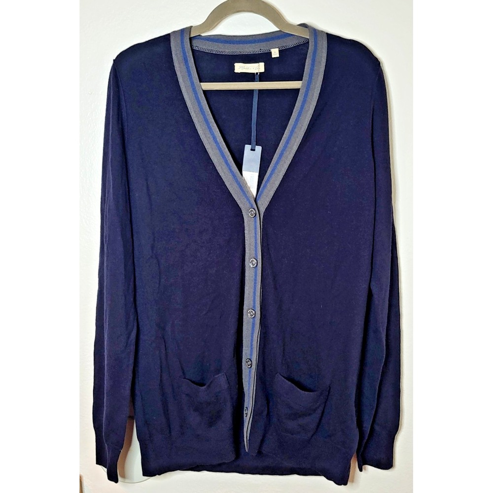 NWT Martin + Osa Cardigan Womens Sz XL Navy 70% Cashmere 30% Silk Soft Luxury